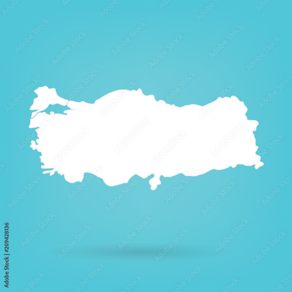 abstract white map of Turkey- vector illustration