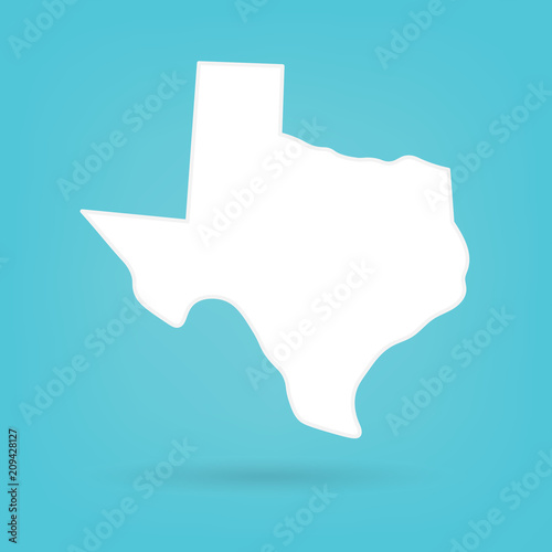 abstract white map of Texas- vector illustration
