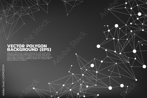 Network Connecting dot polygon background : Concept of Network, Business, Connecting, Molecule, Data, Chemical