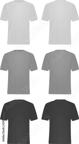 Grey t shirt set. vector illustration