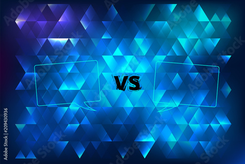 Versus card. VS horizontal banner. Vector illustration.