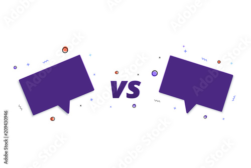 Versus card. VS horizontal banner. Vector illustration.