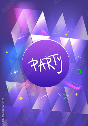 Party violet shine dark banners. Vector illustration. photo