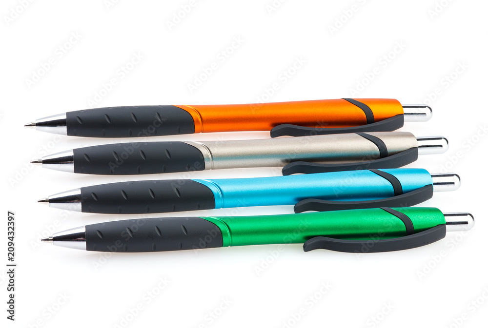 Set of bright pens. Objects isolated on a white background.