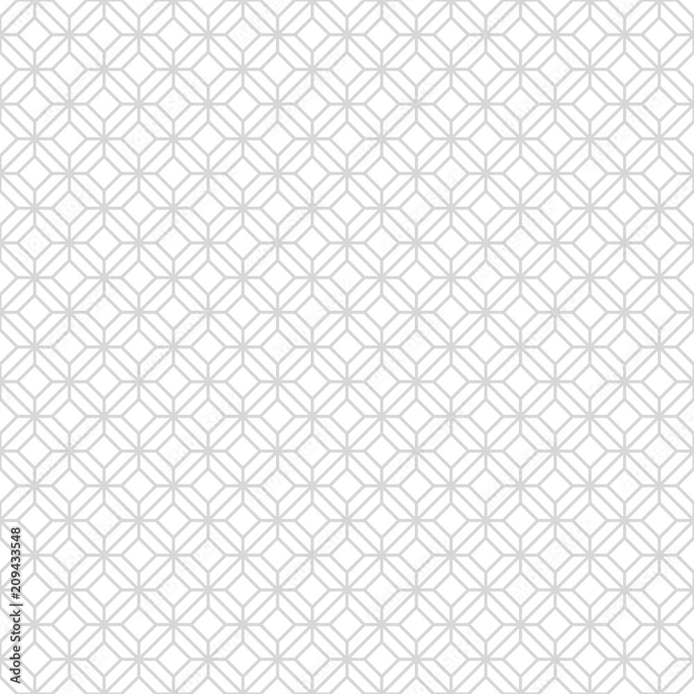 Abstract monochrome seamless pattern in Asian style with rhombuses