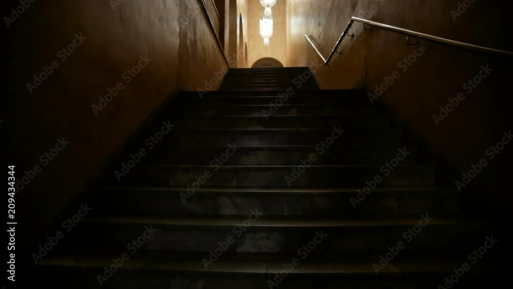 dark flight of stairs in the building dark flight of stairs in the building