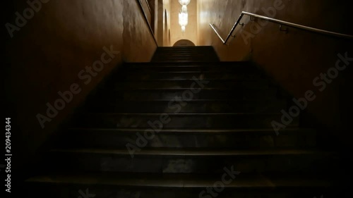 dark flight of stairs in the building