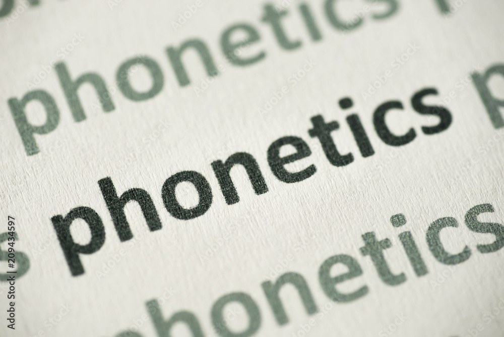word phonetics printed on paper macro word phonetics printed on paper macro