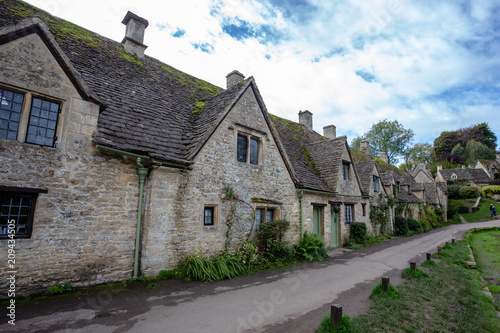 Cotswold cottages , Bibury is an old village  in Gloucestershire, England, UK