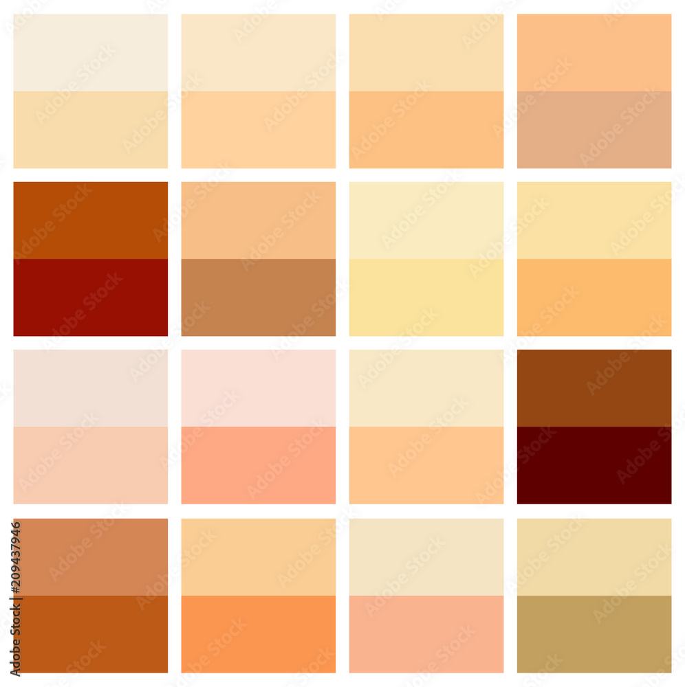 Skin tone color chart. Human skin texture color infographic palette. Facial care design