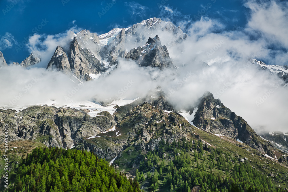 Clouds over the Mont Blanc group