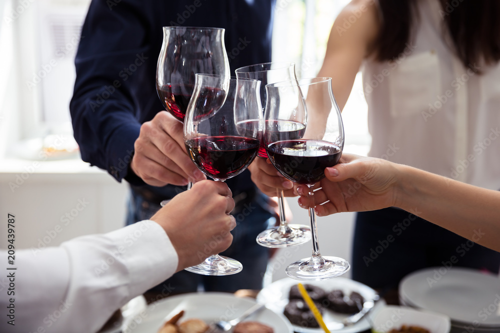 Friends Toasting Wineglasses Friends Toasting Wineglasses