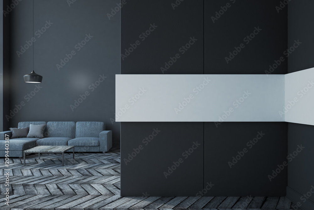 Modern living room with empty poster Modern living room with empty poster