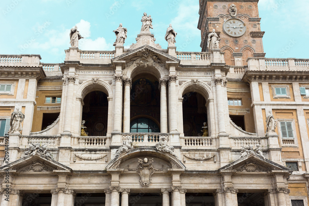 Detail of Basilica of Saint Mary Major in Rome, Italy.