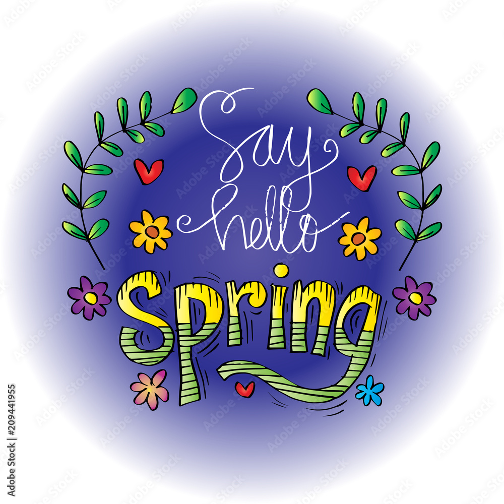 Fototapeta premium say hello spring