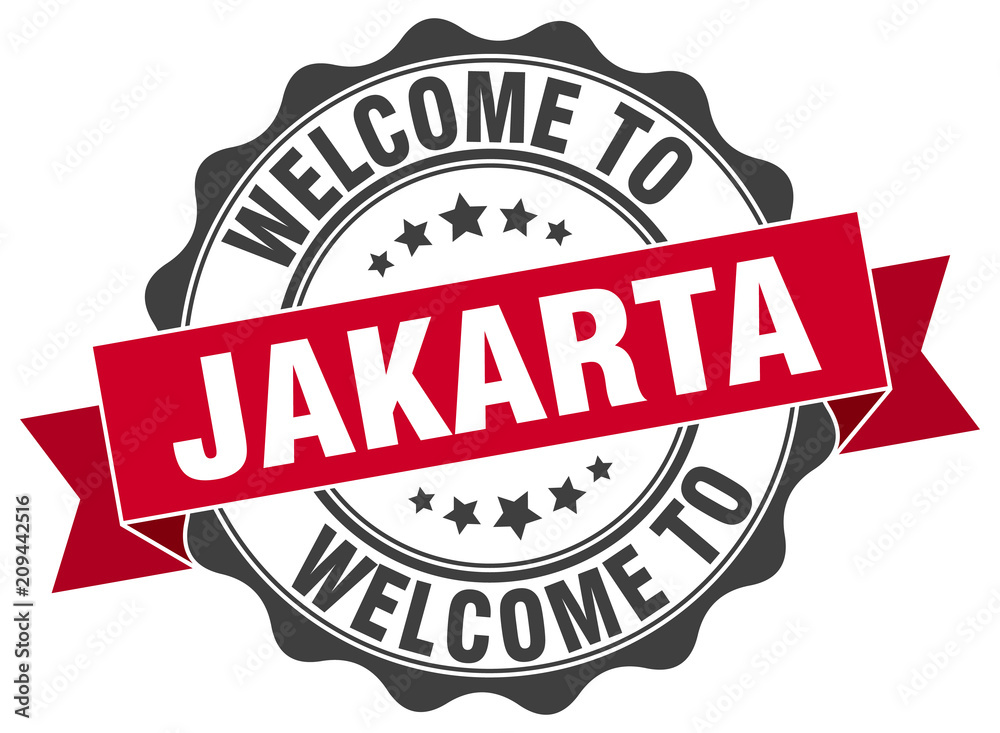 Fototapeta premium Jakarta round ribbon seal