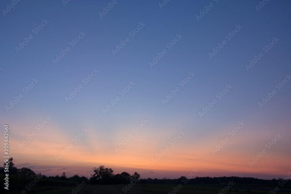 Pink blue sky after sunset Pink blue sky after sunset