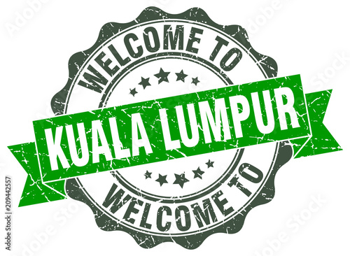 Canvas Print Kuala Lumpur round ribbon seal