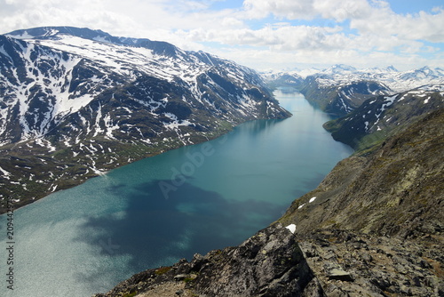 Spectacular hiking the Besseggen Ridge, Norway