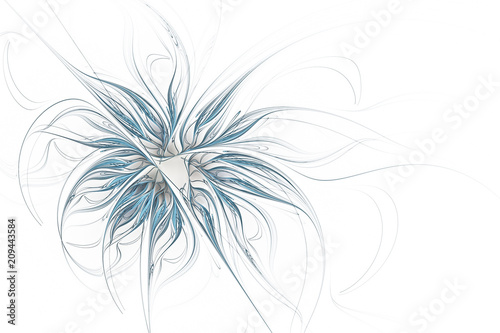 Blue flower on a white background. Abstract fractal