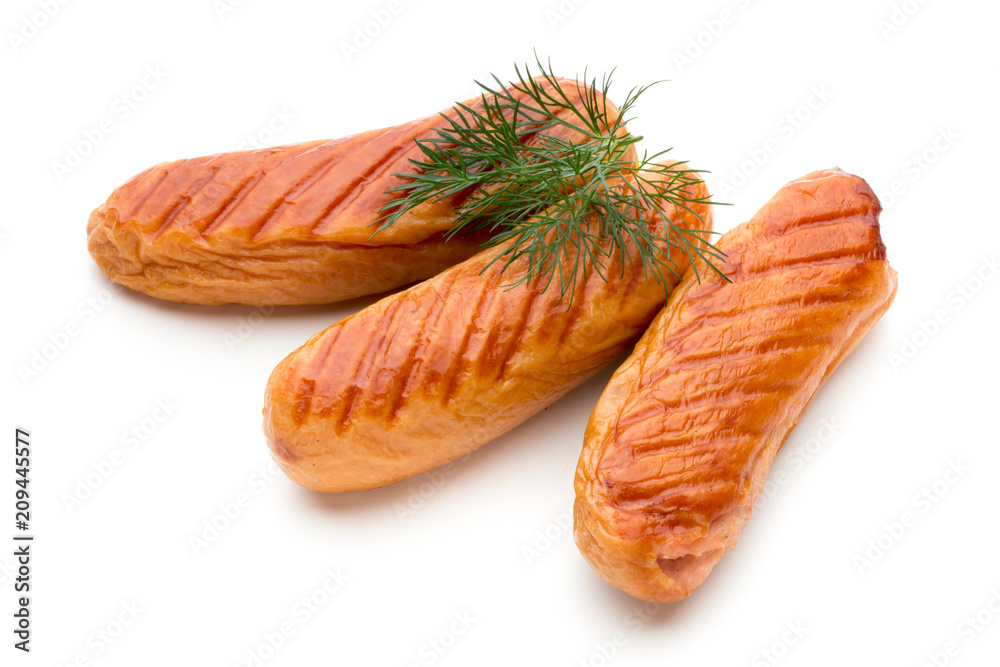 Pork sausage isolated on white background. Pork sausage isolated on white background.
