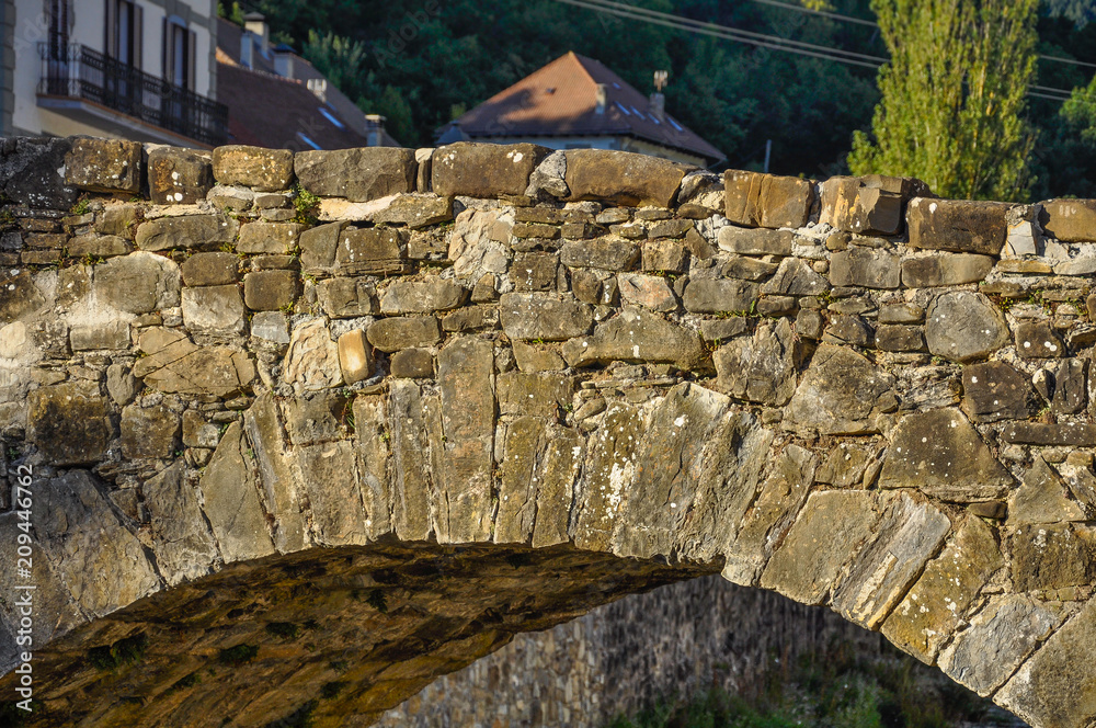 Old stone bridge, Ochagavía, Navarra, Spain Old stone bridge, Ochagavía, Navarra, Spain