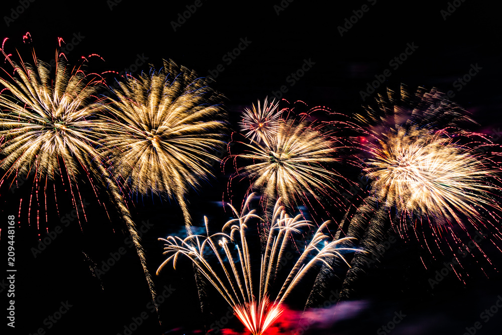 Abstract colourful  firework background 