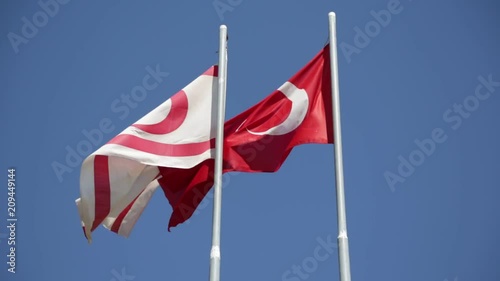 in north of cyprus the waving flag in the sky