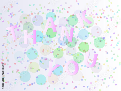 Thank you cards on the light background with color confetti.