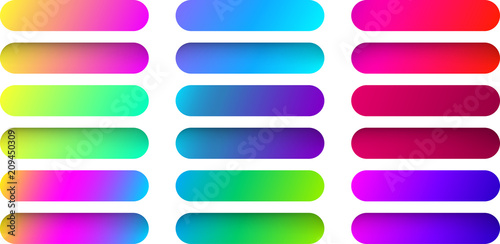 Colorful web button templates isolated on white.