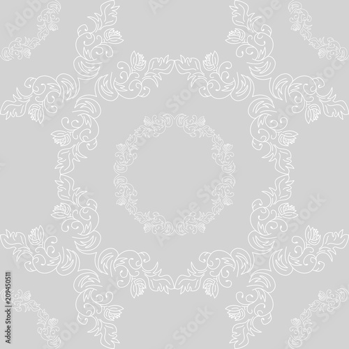 seamless geometric abstract pattern with floral motive
