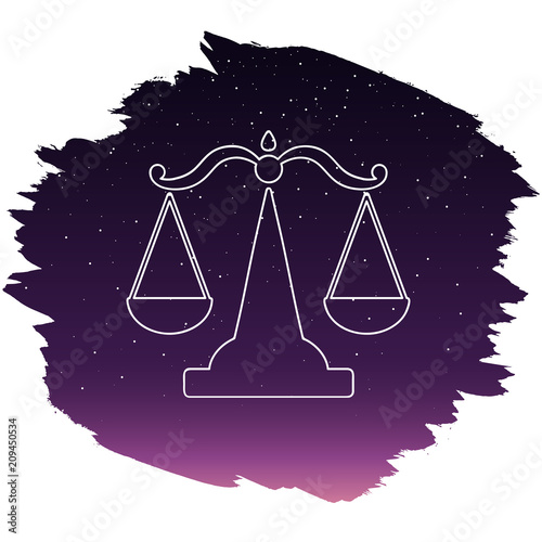 Zodiac sign - libra. Vector illustration