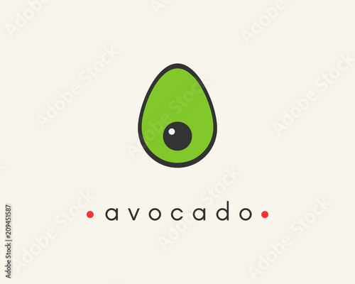 Flat avocado icon