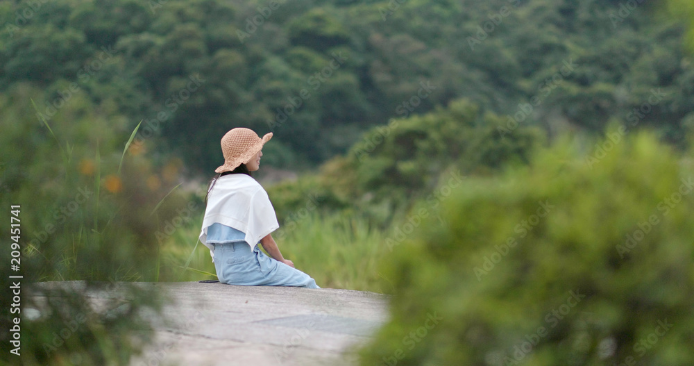 Travel woman enjoy viewing the natural landscape at outdoor Travel woman enjoy viewing the natural landscape at outdoor