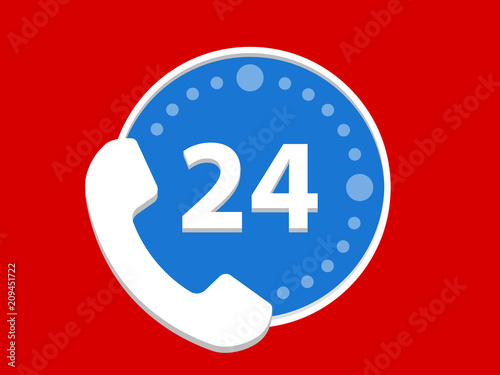 24 Hour Call Center Icon Service Operator Vector