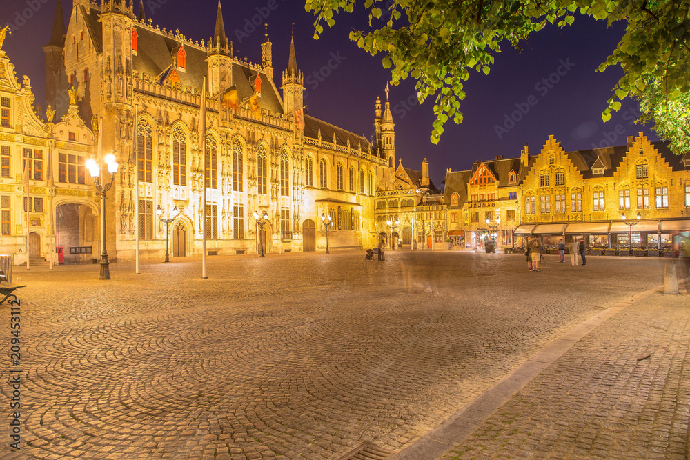 Bruges City Hall at Night