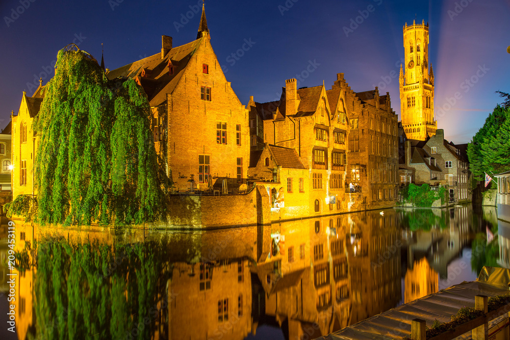 Bruges Belgium at Night