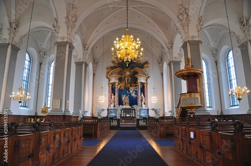 Interior view of church - Vor frelsers kirke in Copenhagen, Denmark