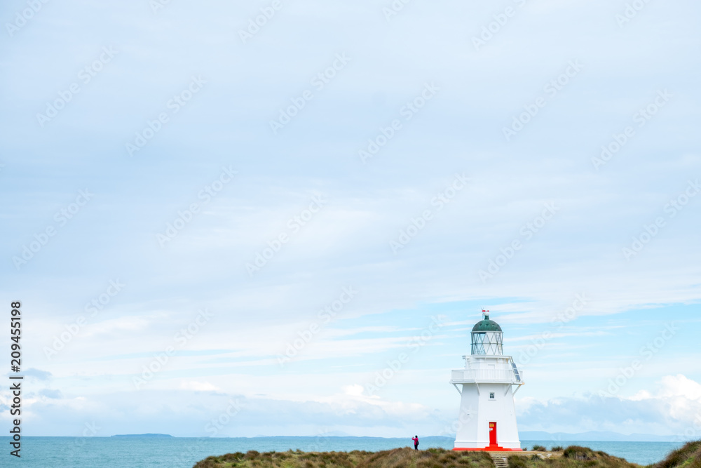 Waipapa point, the lighthouse, ocean and cloudy.