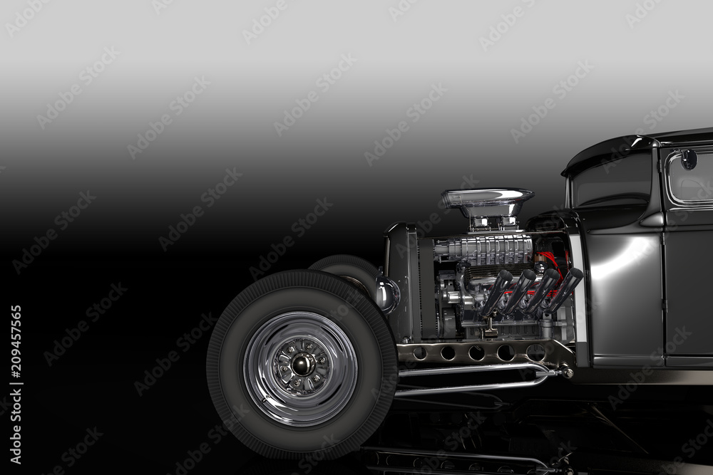 Obraz premium Hot Rod 3D render