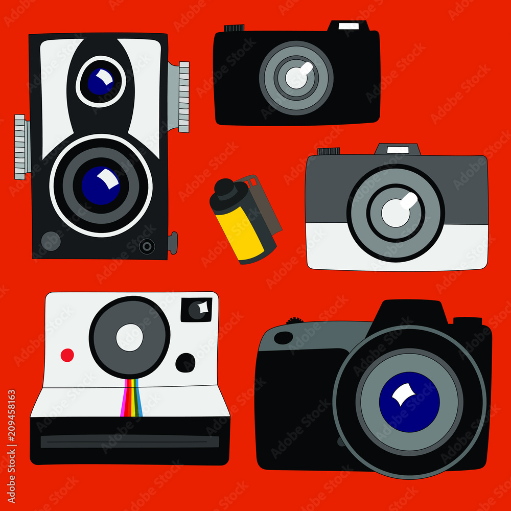 Digital and Film Camera Vector Elements Digital and Film Camera Vector Elements
