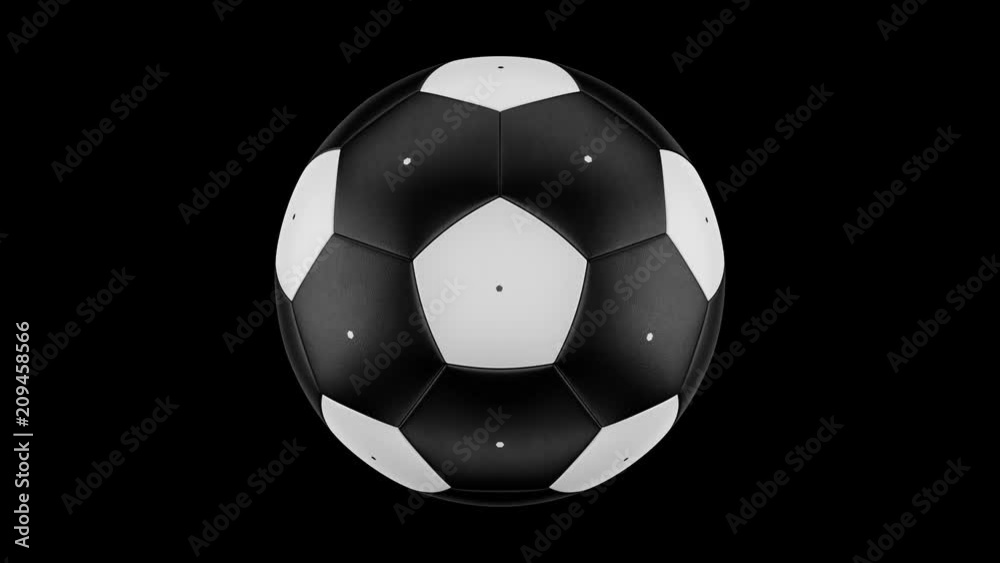 Transformation of a soccer ball. Transition of black areas into white