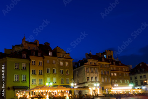 Warsaw, the old city, night photo
