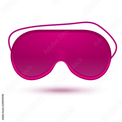 Purple eye sleep mask vector illustration. Sleep accessory object. Eye protection for rest night travel © kolonko