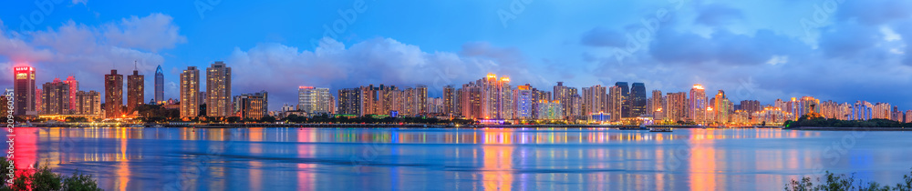 Obraz premium Miejski krajobraz architektoniczny w Wenzhou, Chiny