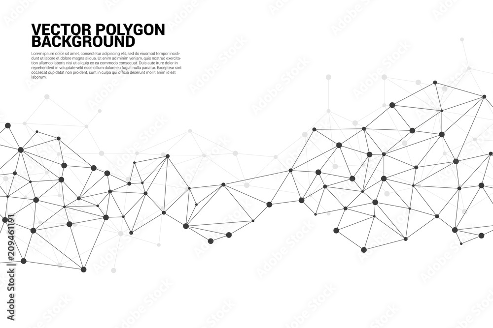 Network Connecting dot polygon background : Concept of Network, Business, Connecting, Molecule, Data, Chemical - obrazy, fototapety, plakaty 