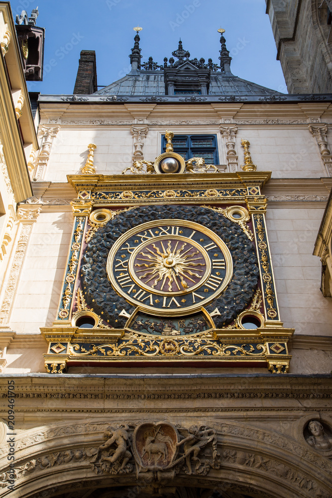 The Gros Horloge is a fourteenth-century astronomical clock in Rouen Normandy