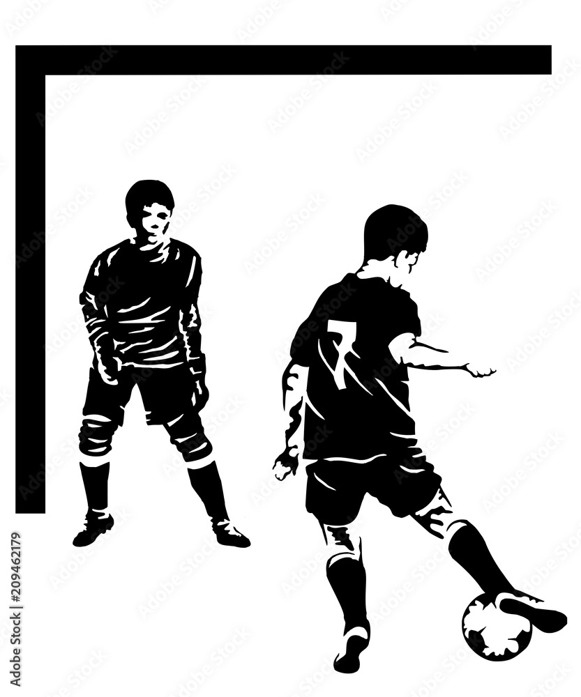 Naklejka premium Fussball Torschuss