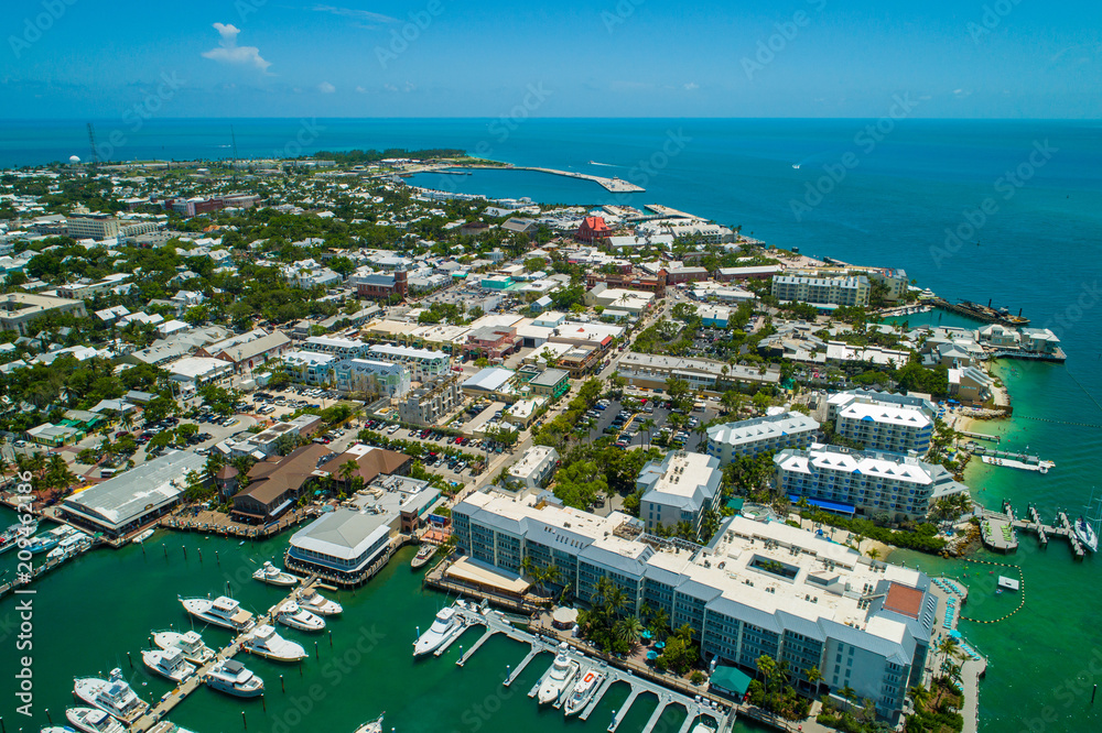 Aerial image colorful Key West Florida