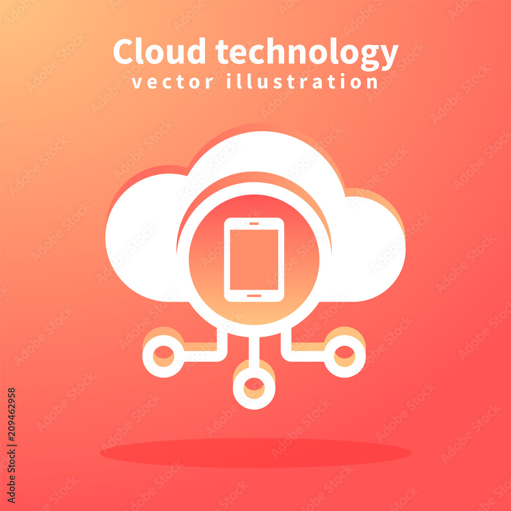 Cloud icon, vector illustration for web design. Network technologies, Cloud Computing Concept. Cloud icon, vector illustration for web design. Network technologies, Cloud Computing Concept.